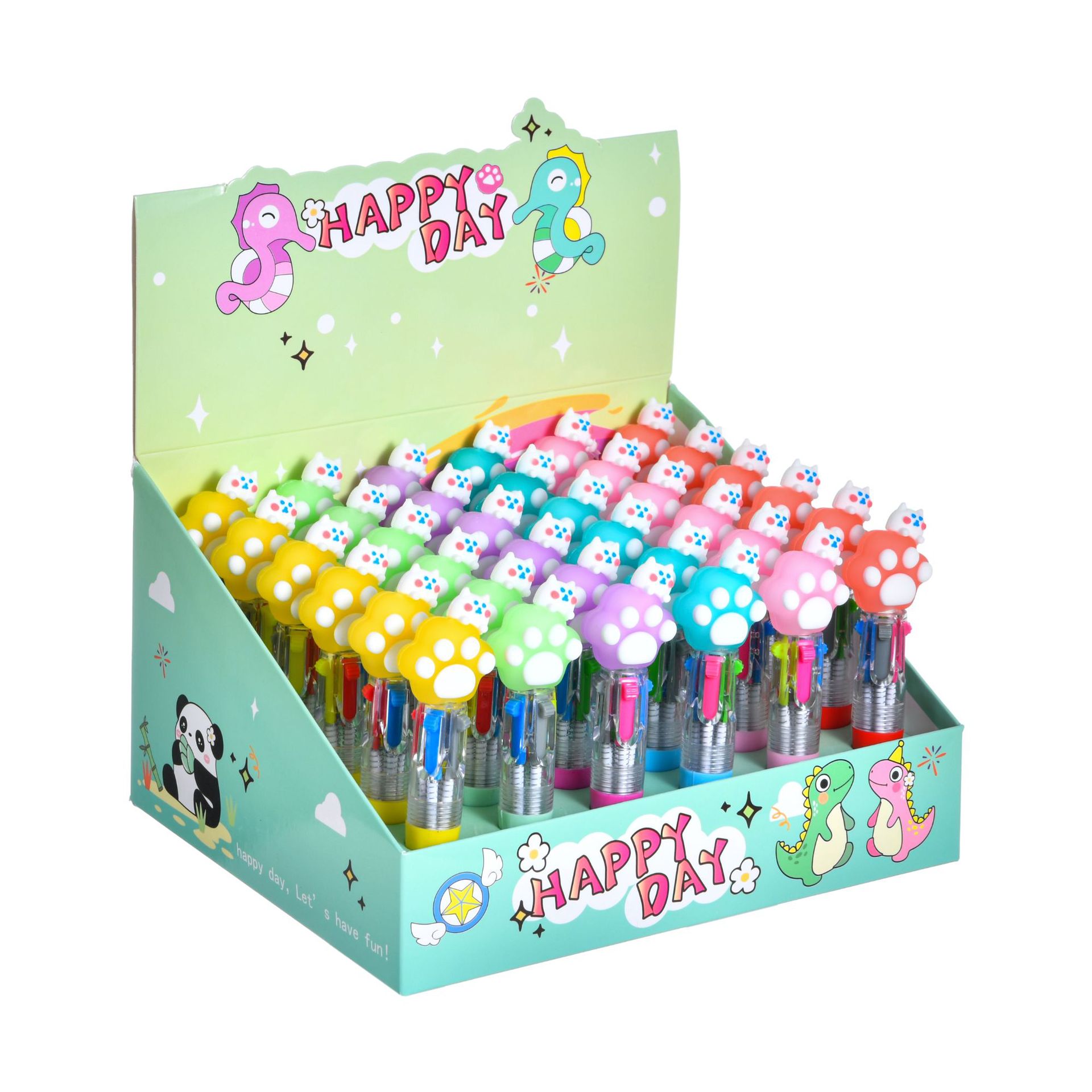 Caricatura encantadora capibara mini bolígrafo de cuatro colores bolígrafo de cuentas de mano de colores estudiantes premios papelería al por mayor