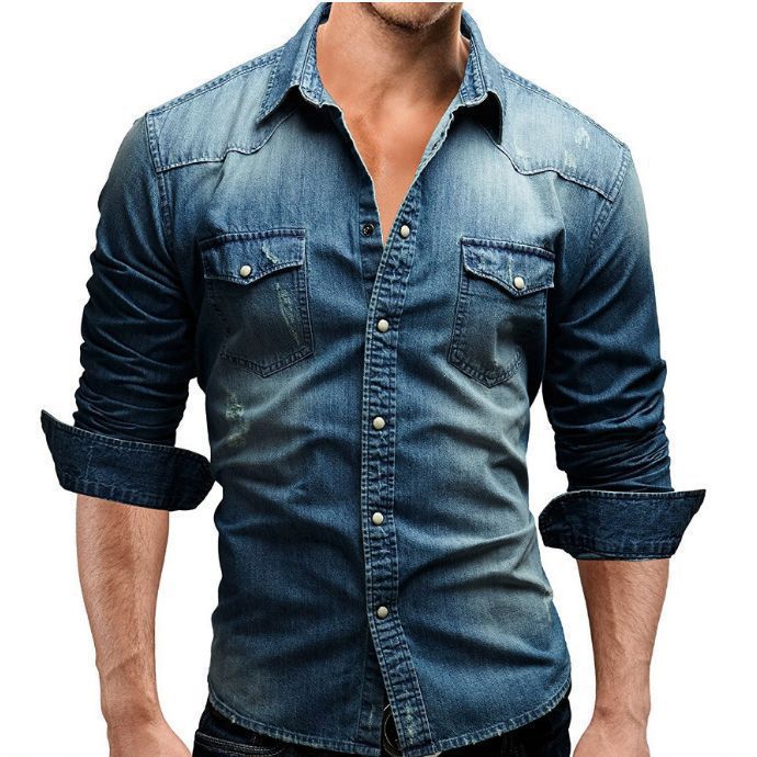 Chaqueta vaquera hombre algodón abrigo estilo americano_voghion.com