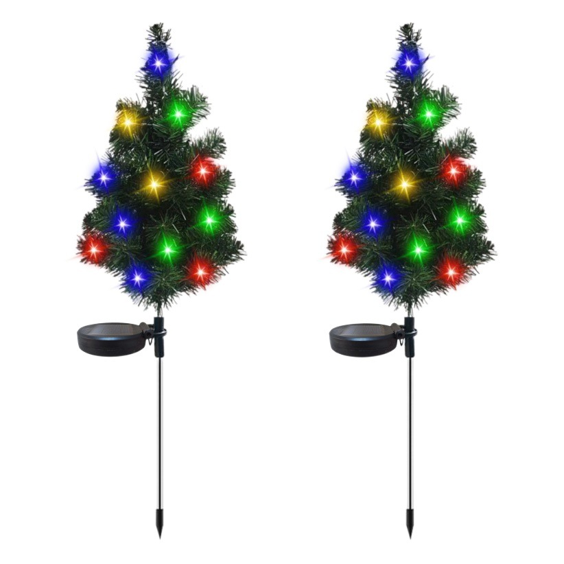 Transfronterizo nuevo solar árbol de Navidad luces jardín decoración tierra césped LED luces de colores al aire libre impermeable luces de jardín