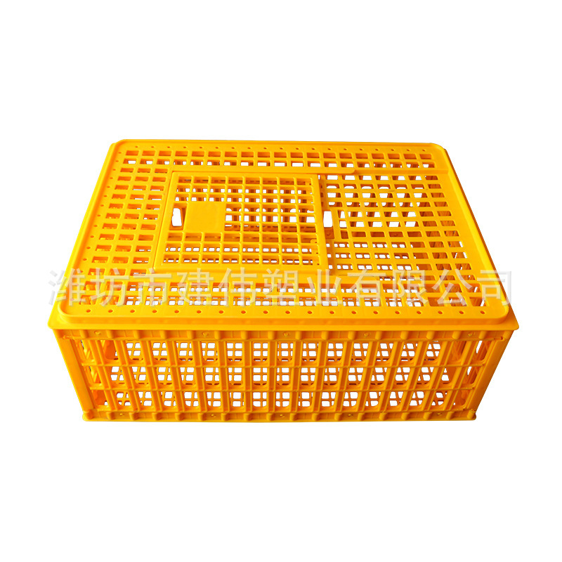 Jaula de pollo de plástico engrosada jaula de transporte de pollo, pato y ganso jaula de transporte de aves de corral vivas rectangular caja de facturación de la cesta de pollo