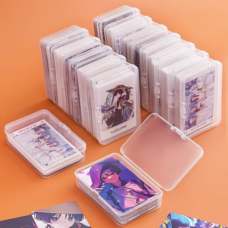 Card Storage Box Transparent Dustproof with Lid Kidsren's Small Card Coin Organizer Box Yu-Gi-Oh Ultraman Card Box
