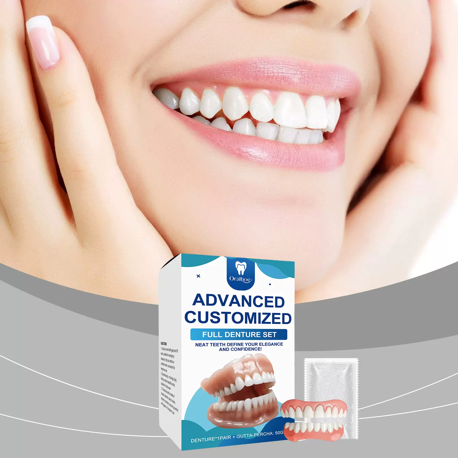 Oralhoe牙齿修饰套装 自然修饰牙缝提升笑容舒适材质假牙护理套装