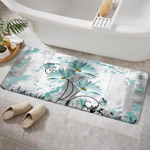 Alfombra de baño retro estadounidense transfronteriza absorción de agua de alta calidad alfombra de franela alfombra de suelo de ducha antisucia