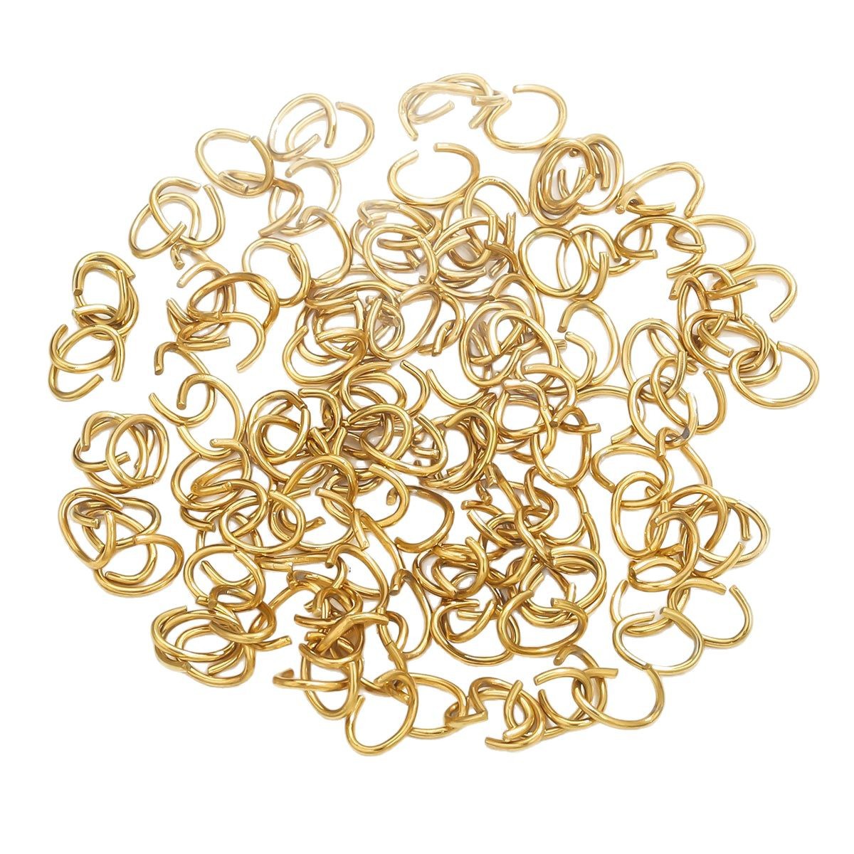 Acero inoxidable 18K vacío galvanizado huevo abierto anillo de conexión de oro joyería DIY accesorios de anillo de salto al por mayor image 6