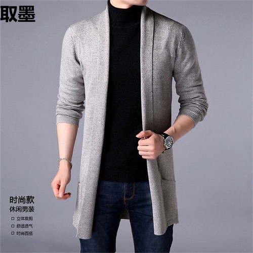 Men's Knit Cardigan Sweater, Men's Outerwear, Youth Korean Style, Long-Sleeve, Personality Cape Coat, Men's Clothing
