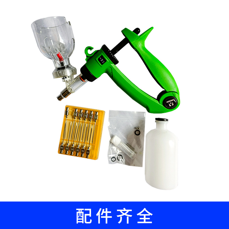 Jeringa digital ajustable veterinaria con dosis ajustable para vacunas tipo botella para pollos, cerdos, vacas y ovejas