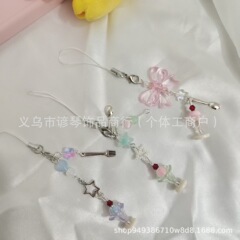 【可爱い三色アイス】ソーダ水ストラップ手作りビーズイヤホンアクセサリー乙女心ストラップ
