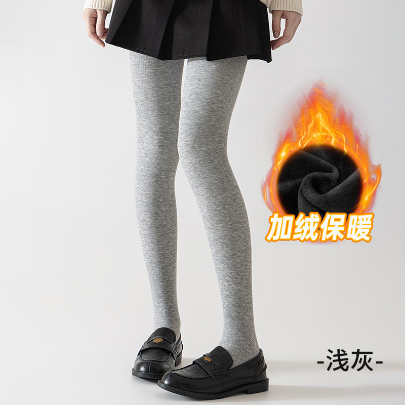 特大码棉竖条连裤袜纹打底袜灰色秋冬加大保暖收腹提臀一体裤代发|undefined