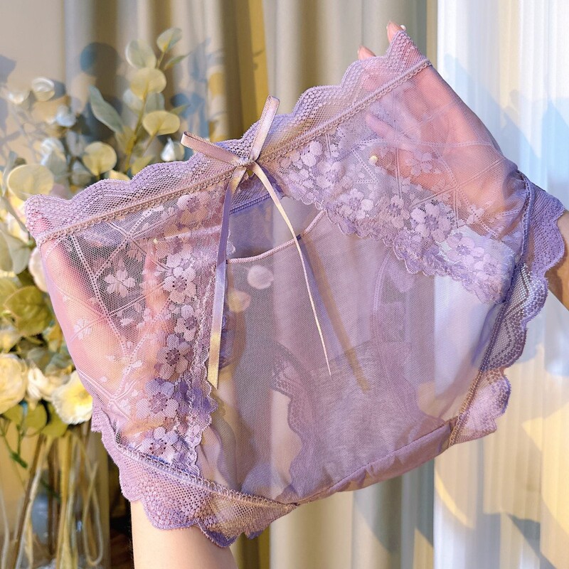 Popular French Girl's High-End Sexy High-Waisted Seamless Lace Underwear Women's Pure Lust Temptation Briefs