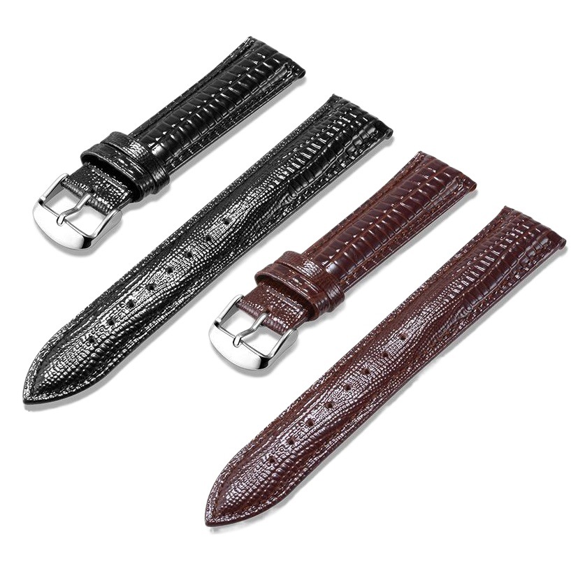Wholesale In-Stock Glossy Cowhide Watch Straps, Watch Accessories, Waterproof Colorful Purple Leather Straps, Universal
