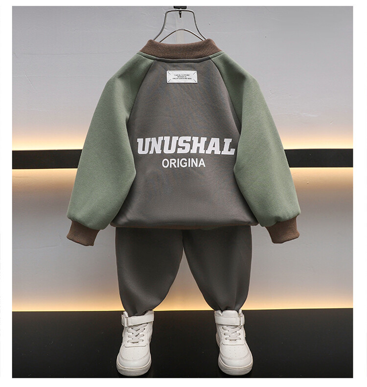 Épissé X 2023 printemps et automne nouveau beau pull pour enfants ensemble deux pièces pour garçons Style occidental décontracté_voghion.com