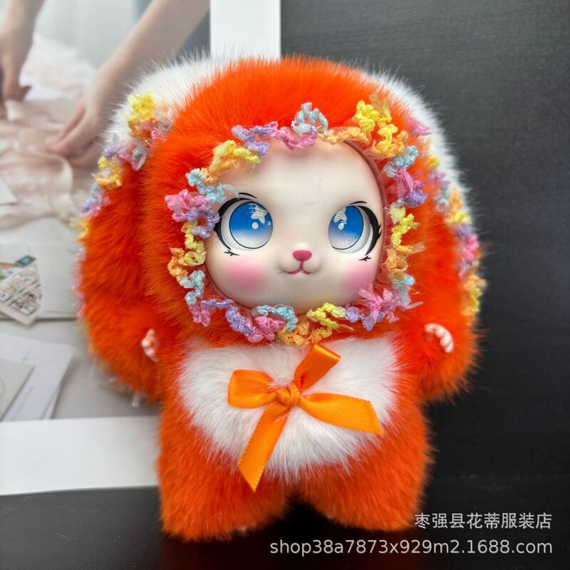 Cross-Border Lolita Rabbit Doll Pendant Vinyl Lace Doll Plush Toy Girl Doll Pendant Decoration Keychain