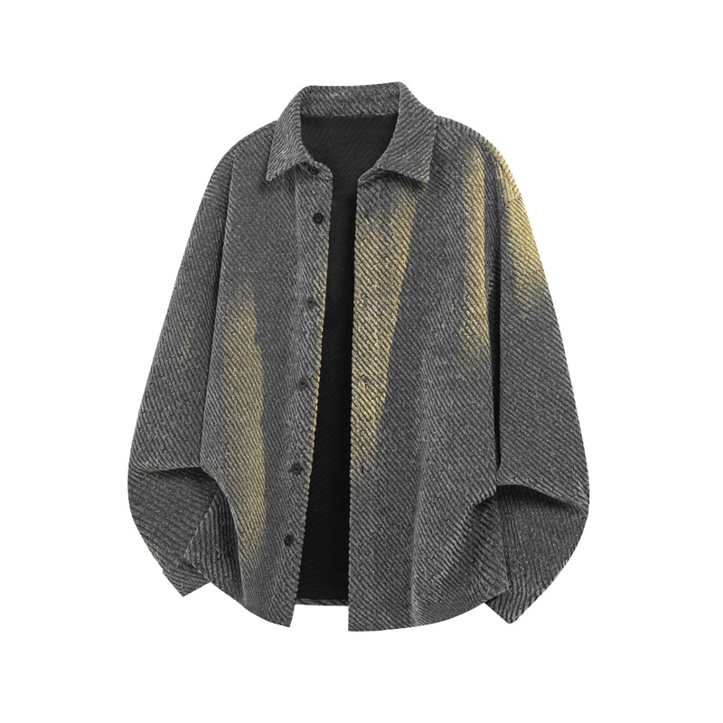 Langärmliges Hemd aus Chenille mit Struktur für Herren, Herbststil, Chanel-inspiriertes Hemd, Strickjacke_voghion.com