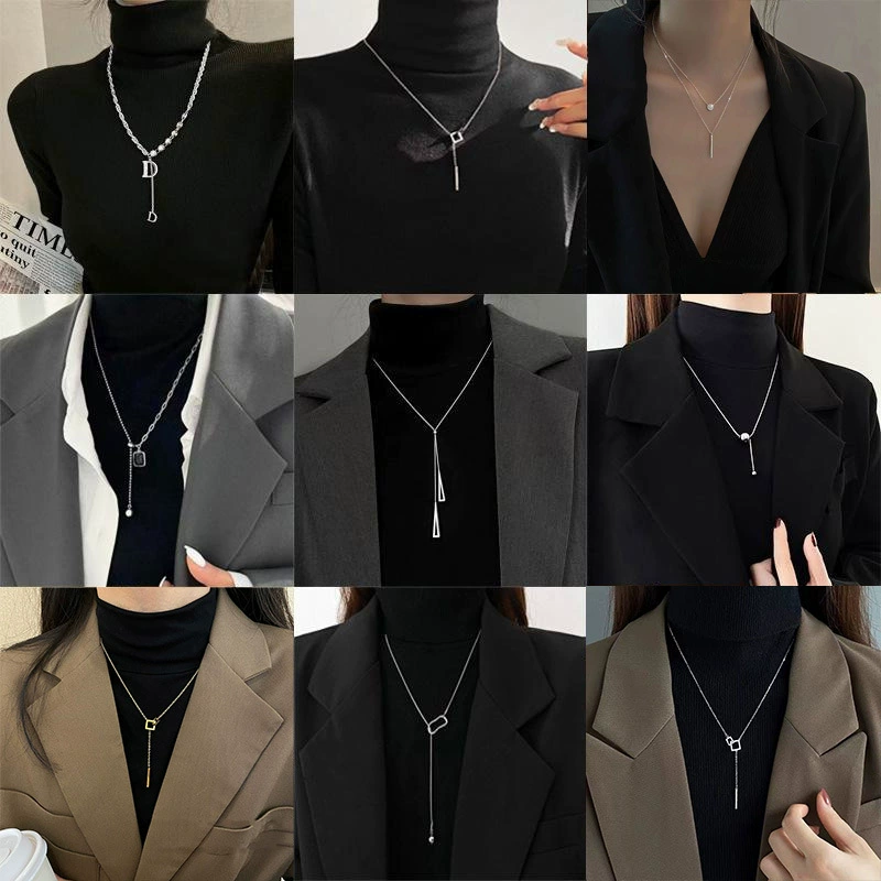 Simple design sense sweater necklace female high sense long necklace niche temperament double sweater chain jewelry wholesale