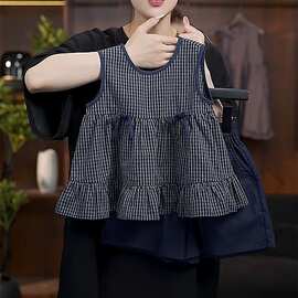 女童新款夏装无袖裙套装洋气棉女宝宝夏季时尚背心裙短裤两件套