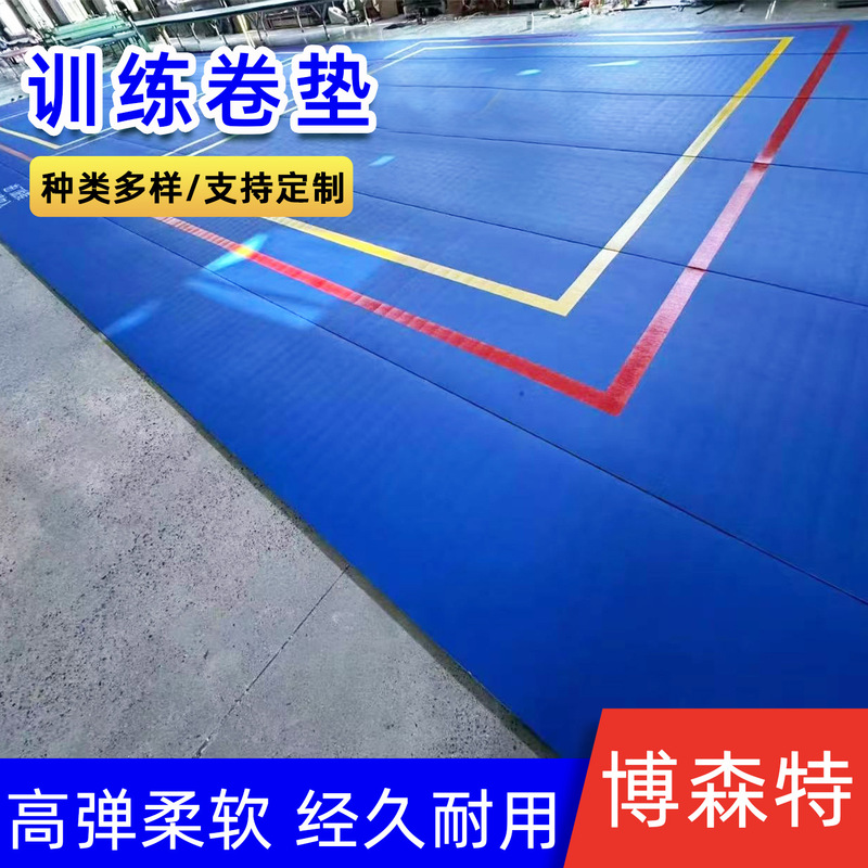 训练垫跆拳道馆卷垫健身防滑地垫柔术拳击搏击柔道散打格斗垫|undefined