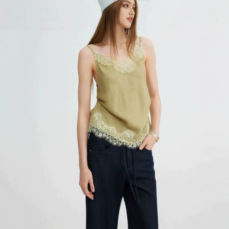 Subo Acetic Acid French-Style Lace-Trimmed V-Neck Lace Camisole, Direct from the Manufacturer