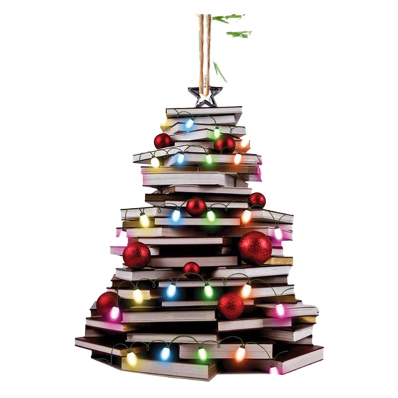 Cruzar la frontera nuevo creativo de Navidad libro de coche adornos de Navidad árbol de Navidad adornos de vacaciones decoraciones para el hogar