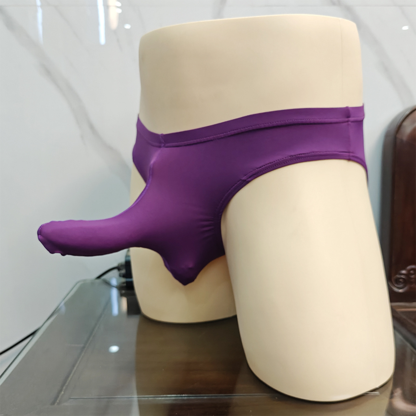 996 Foreign Trade Wholesale Dropshipping Elephant Trunk Trendy Men's Briefs Ice Silk Smooth Personalized Sexy Bullet Separation