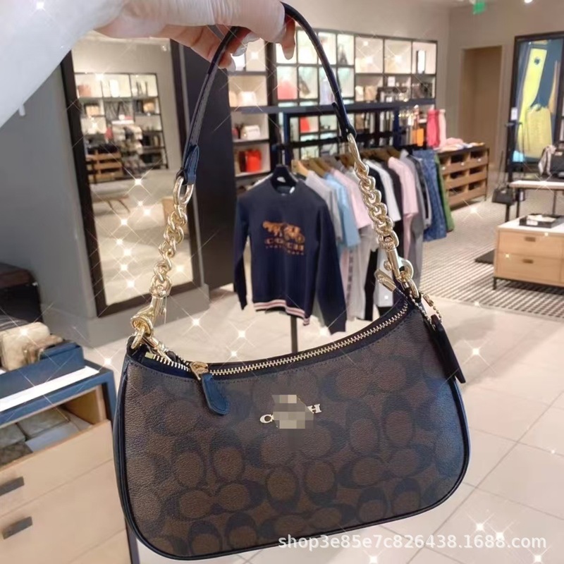 寇C家teri腋下包女高级感经典老花饺子包单肩斜跨包|undefined