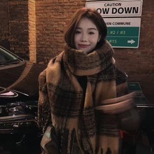 【首发特价】美拉德棕色仿羊绒围巾秋冬女书欣同款高级感流苏围脖