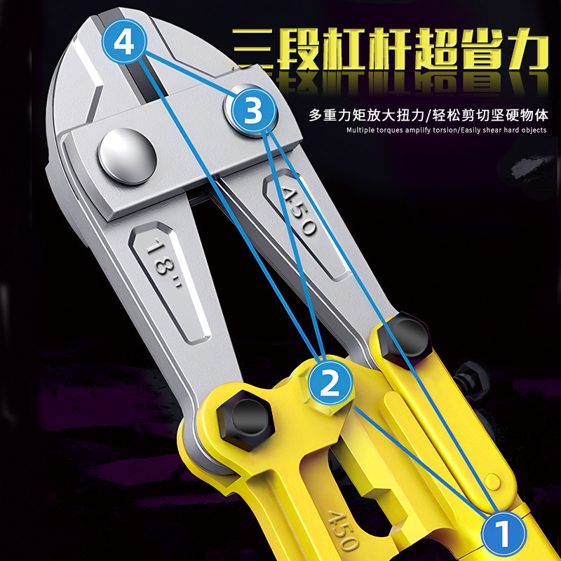 Customizado cortador de alambre cortado herramientas de corte de alambre de grado industrial tijeras de alambre de acero 18 pulgadas especial 36 pulgadas cortador de barra de acero de ahorro de mano de obra