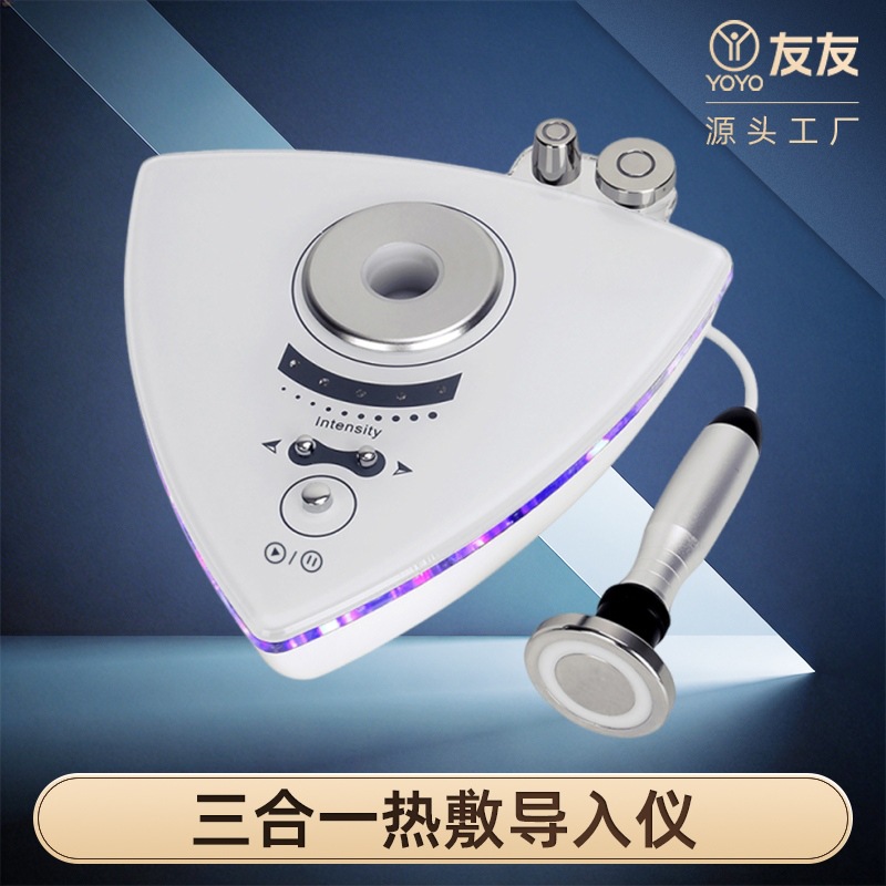 Rf Three-In-One Beauty Instrument Radio Wave Facelift Imported Facial Beauty Instrument Wholesale Facial Body Radio Frequency Instrument Cross-Border