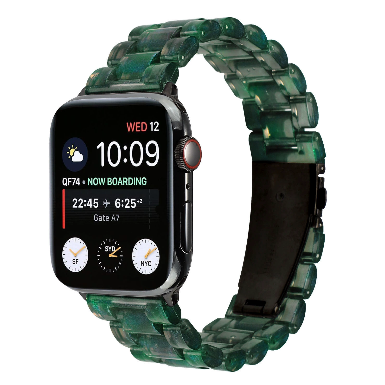 Новые фантазийные три растения подходят для Apple iWatch импортированный сверкающий порошок поликарбонат три часы