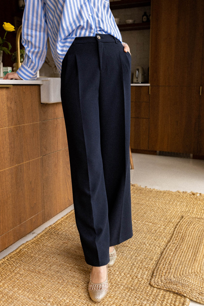 Primavera y otoño de la vieja ventana de mujeres pantalones de cintura baja de mujeres de viaje delgadas rectas ociosas pantalones comerciales de piernas anchas image 7