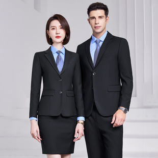 Bridesmaid clothing suit spring and autumn clothing thick business formal suit long sleeve men's and women's same business wear portable suit men's