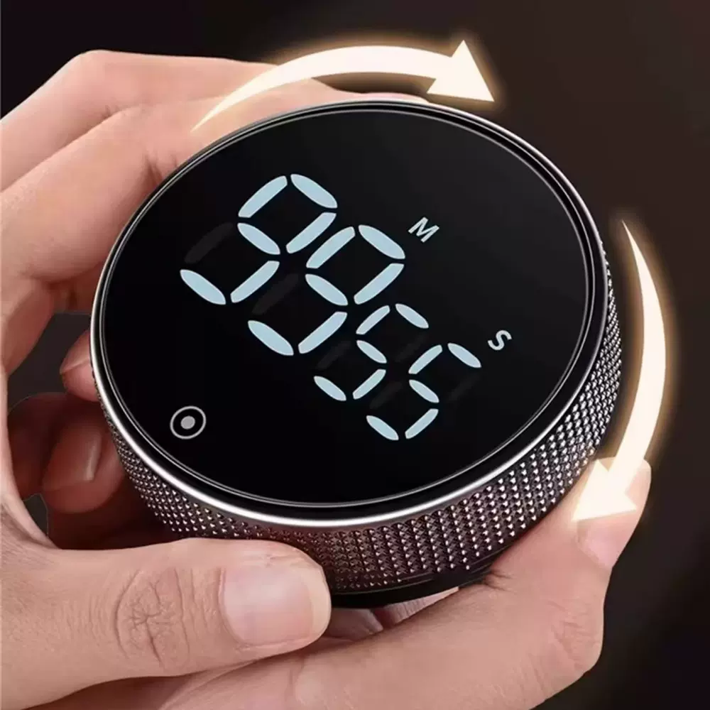 跨境款LED厨房定时器磁吸旋转电子提醒器做饭学习倒计时秒表健身