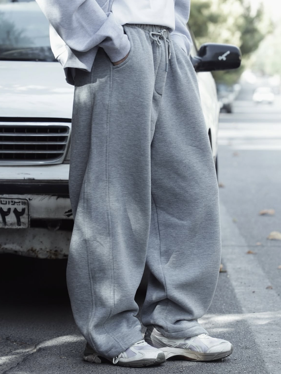 Japón retro pantalones grises para hombres otoño y invierno comercio exterior transfronterizo suelto pantalones deportivos de piernas anchas rectas de color sólido pantalones casuales