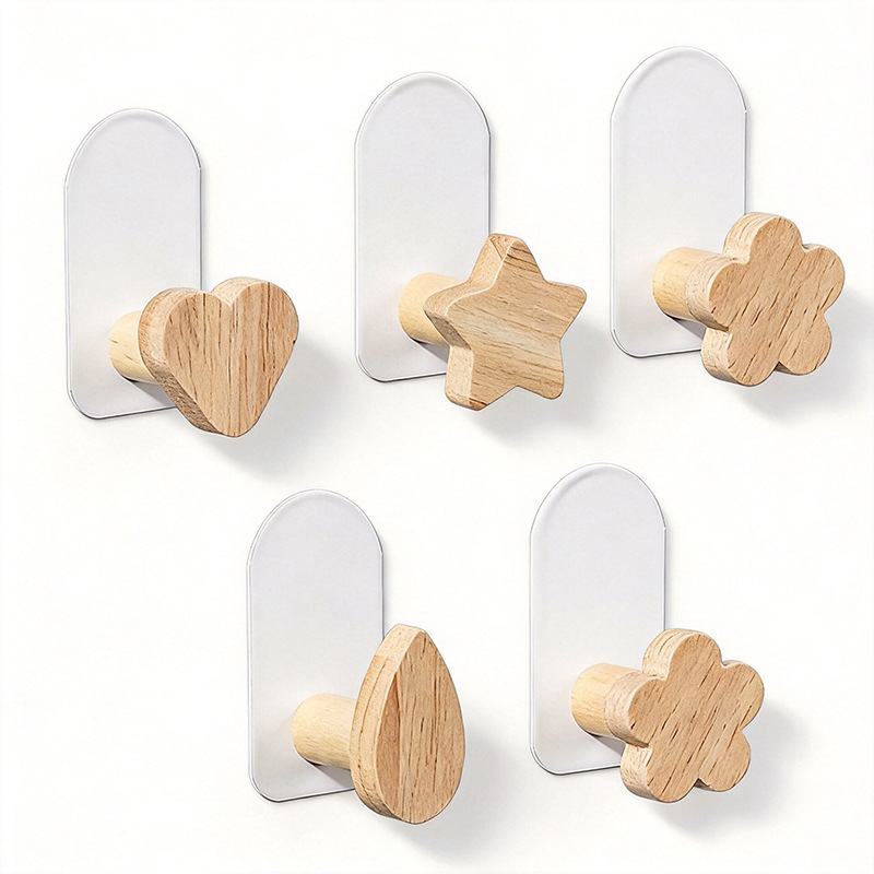 Fun Animal Solid Wood Hooks, Creative Wooden Non-Trace Adhesive Hooks, Coat Hooks, Door Hooks, Beech Wood Clothes Hooks, Cross-Border Fun Animal Solid Wood Hooks, Creative Wooden Non-Trace Adhesive Hooks, Coat Hooks, Door Hooks, Beech Wood Clothes Hooks, Cross-Border