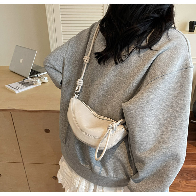 Metallic Crescent Soft Zip Everyday Shoulder Bag 27