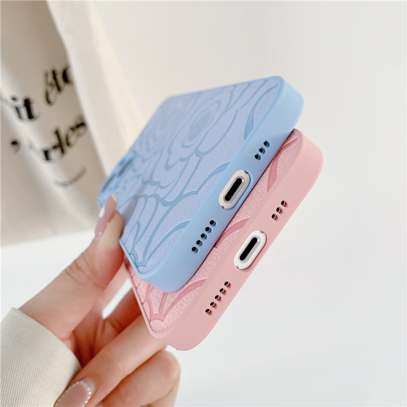 Retro Camelia IPhone13 teléfono caso 15PROMAX Apple 14 cuero 12 todo incluido aplicable 11 gota-resistente XR