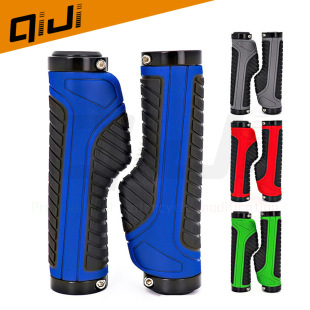 Bicycle rubber handle cover bilateral lock aluminum alloy handle cover mountain bike meat ball comfortable handle cover riding accessories