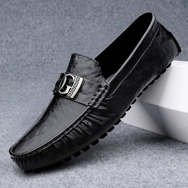 Прямая трансляция взрывных ботинок из бобов Трансграничные большие размеры ленивые ботинки для вождения обуви Британские повседневные ботинки кожаные кожаные мужские ботинки