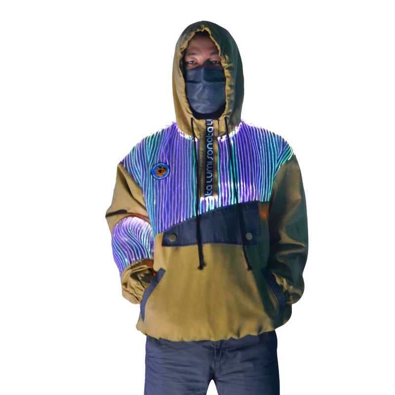 Luminous sweater jacket LED Smart luminous coat men's coat luminous flash optical fiber coat nightclub disco jumping