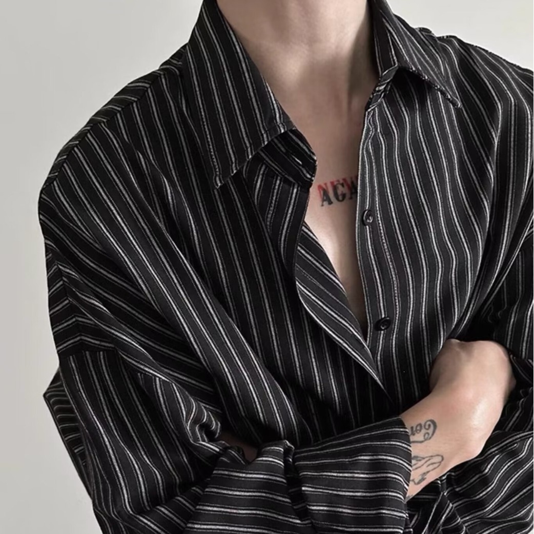 American retro striped long-sleeved shirt for men and women, new spring and autumn style, 2026, unique design, loose fit.