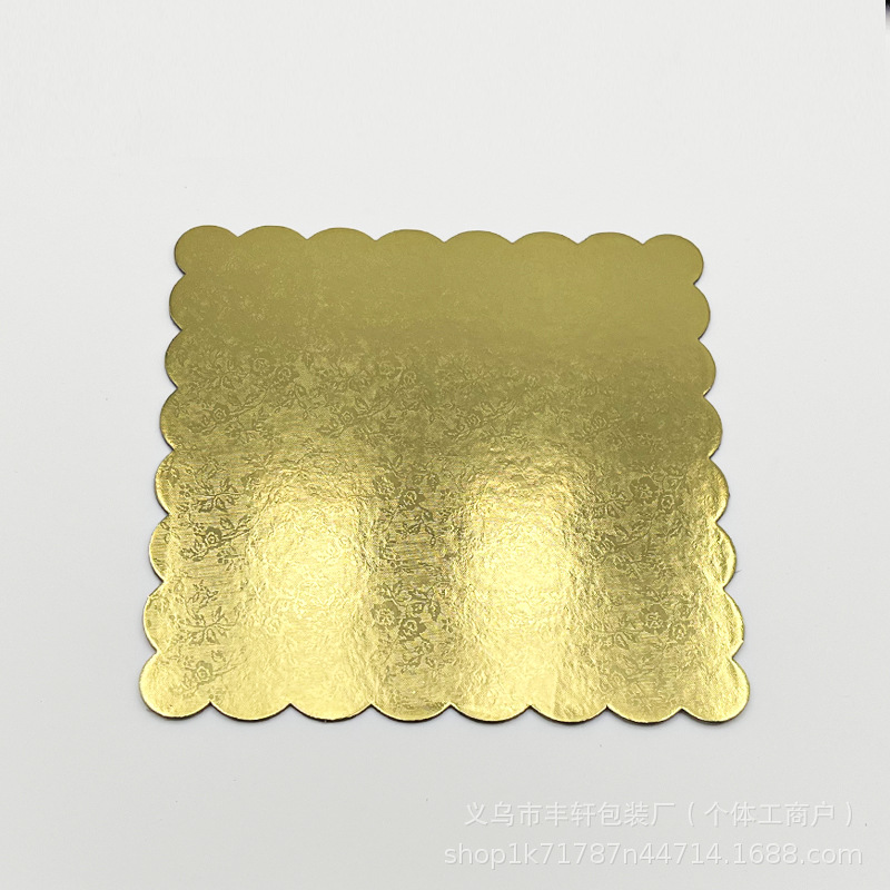 Base de pastel de papel engrosado cuadrado almohadilla bandeja de pastel plateada mousse de cumpleaños pastel de flip 2mm bandeja