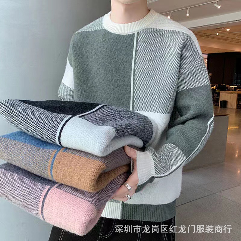 2022 Autumn and winter new stylish thick pullover sweaters for men and warm wool sweaters, wholesale from foreign trade sources at street stalls pic 6