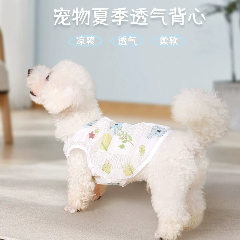 Трансграничные новые домашние животные Летний дышащий жилет прохладный мягкий сетчатый одежда солнцезащитный крем собачья одежда на месте