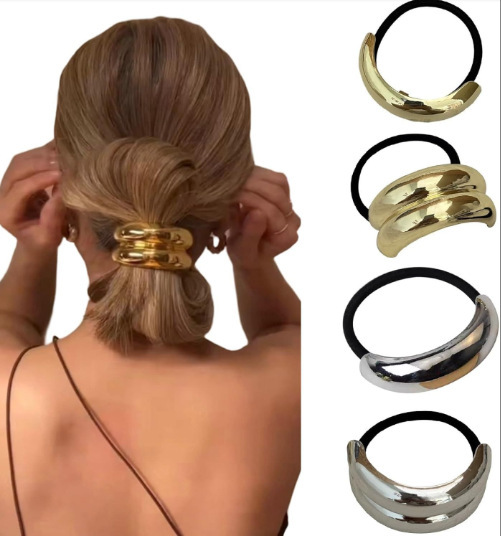 Europa y los Estados Unidos hebilla para el cabello punk personalidad transfronteriza broca de cabello trenzada gótica geometría redonda conjunto anillo de cabello cuerda para el cabello