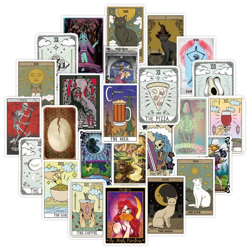 50 tarot graffiti pegatinas Amazon deseo transfronteriza trolley caso equipaje pegatinas de guitarra