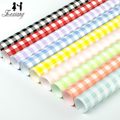 Zexiang flower wrapping paper wholesale small fresh summer plaid snack bouquet wrapping paper waterproof Ouya paper