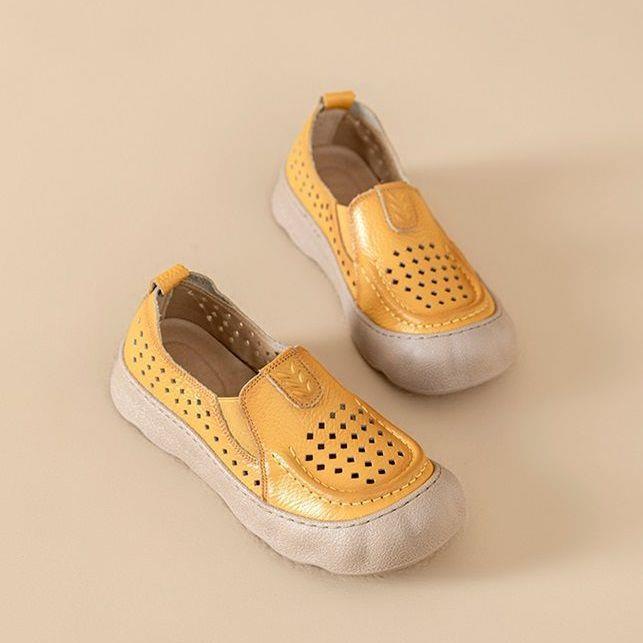 2026 Summer New Style First-Layer Cowhide Hollow-Out Round-Toe Loafers Casual Ultra-Soft Loose Perforated Shoes Sandals for Men 2026 Summer New Style First-Layer Cowhide Hollow-Out Round-Toe Loafers Casual Ultra-Soft Loose Perforated Shoes Sandals for Men