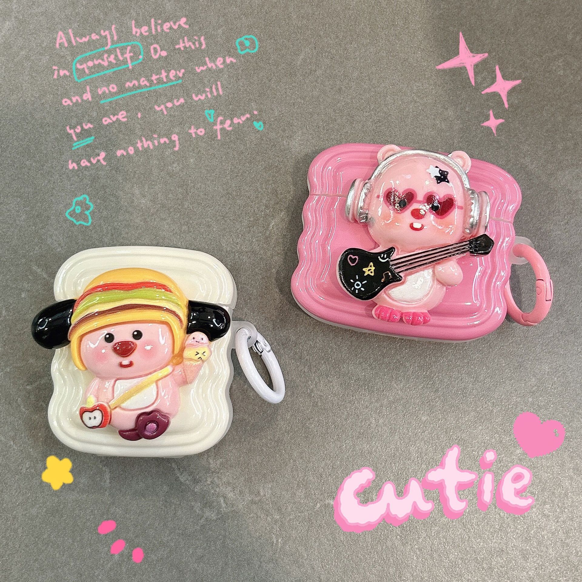Three-dimensional cute Ruby applicable airpods3 protective case pro2 wireless Bluetooth headset case 1/2 generation cartoon female_voghion.com