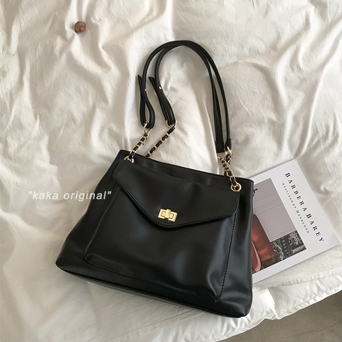 2024 cross-border new Korean style fashion large capacity simple ins retro shoulder bag versatile single shoulder diagonal large bag for women