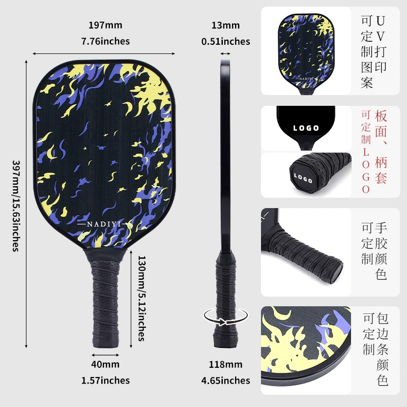 Трансграничная Специально для стекловолокна PickleballPaddle Комплект ракеток сотовой доски Углеродный ракетка PickleballPaddle