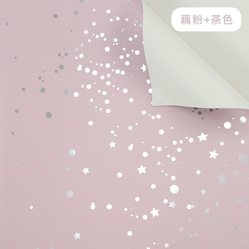 Huaxi Starry Sky Papel de envolver de flores Papel de envolver de plástico plateado caliente aluminizado Florería de bricolaje Material de floristería de alta calidad
